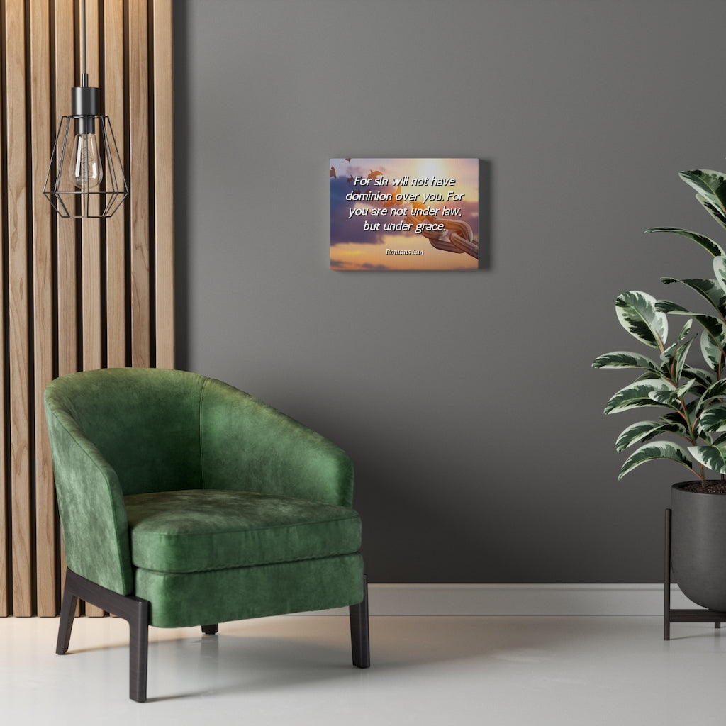 Scripture Walls Grace Romans 6:14 Bible Verse Canvas Christian Wall Art Ready to Hang Unframed-Express Your Love Gifts