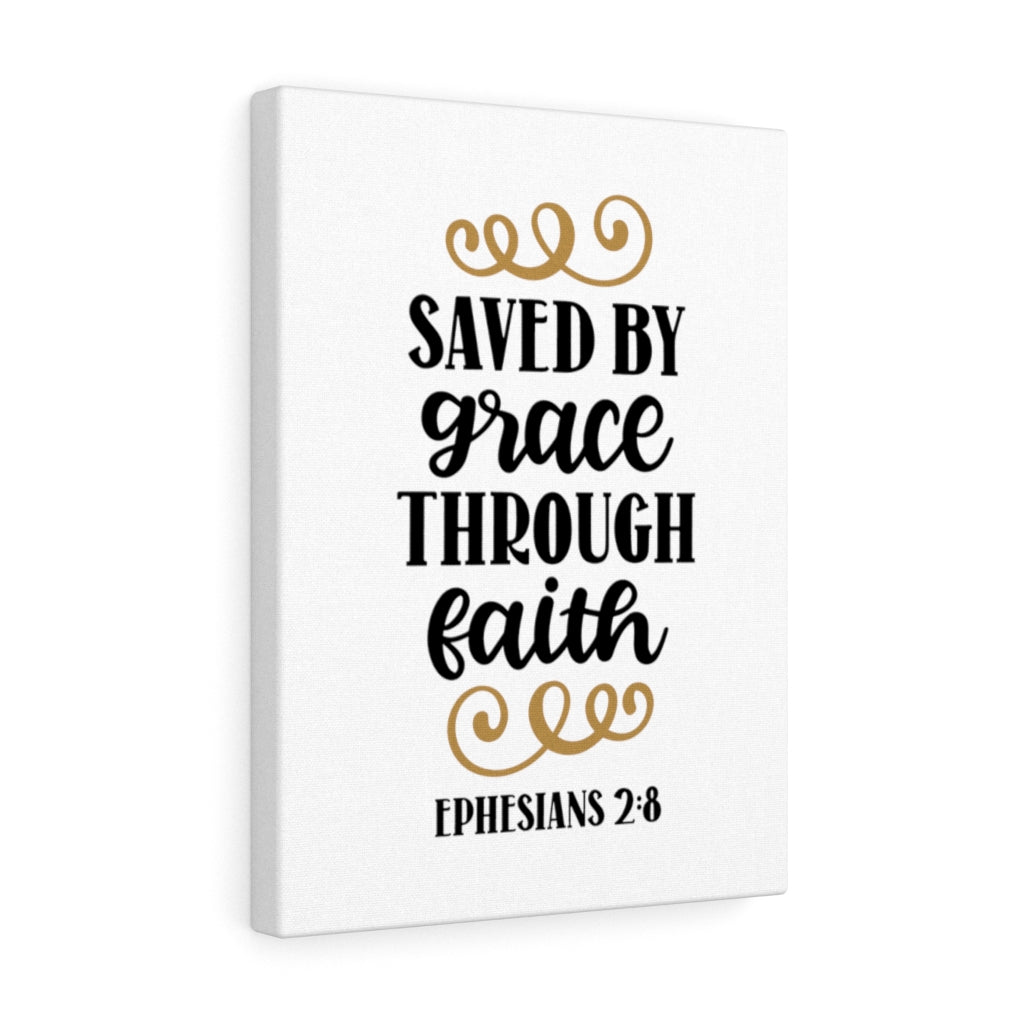 Scripture Walls Grace Through Faith Ephesians 2:8 Bible Verse Canvas Christian Wall Art Ready to Hang Unframed-Express Your Love Gifts