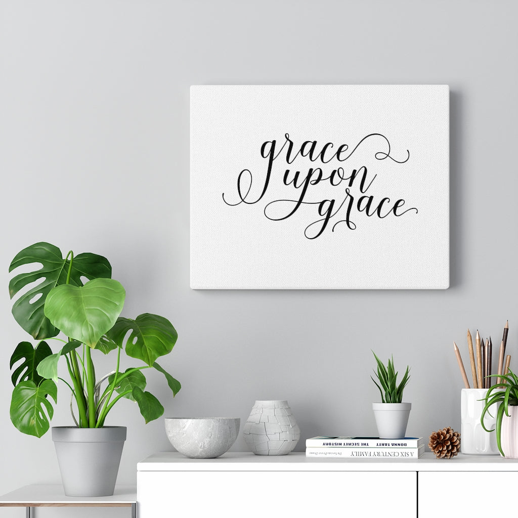 Scripture Walls Grace Upon Grace Bible Verse Canvas Christian Wall Art Ready to Hang Unframed-Express Your Love Gifts