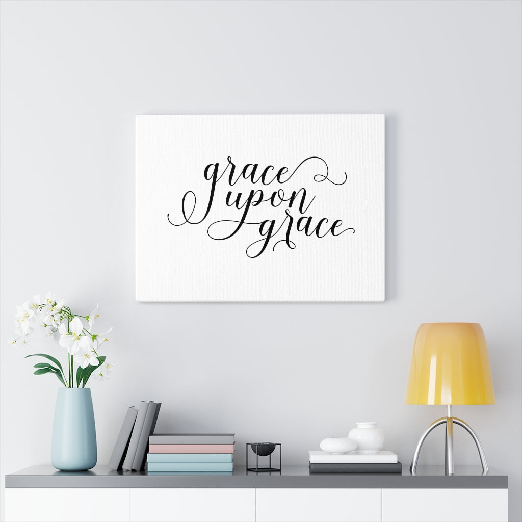 Scripture Walls Grace Upon Grace Bible Verse Canvas Christian Wall Art Ready to Hang Unframed-Express Your Love Gifts