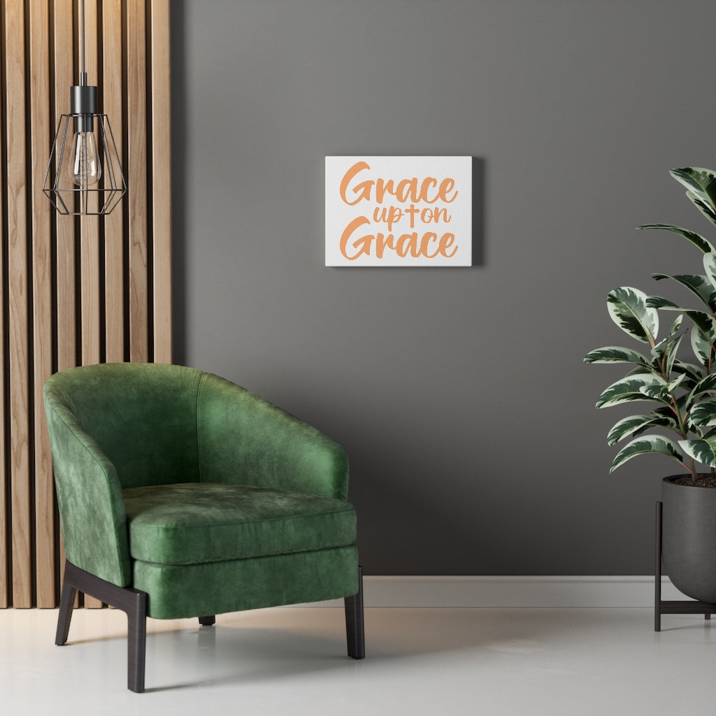 Scripture Walls Grace Upon Grace Cross Bible Verse Canvas Christian Wall Art Ready to Hang Unframed-Express Your Love Gifts
