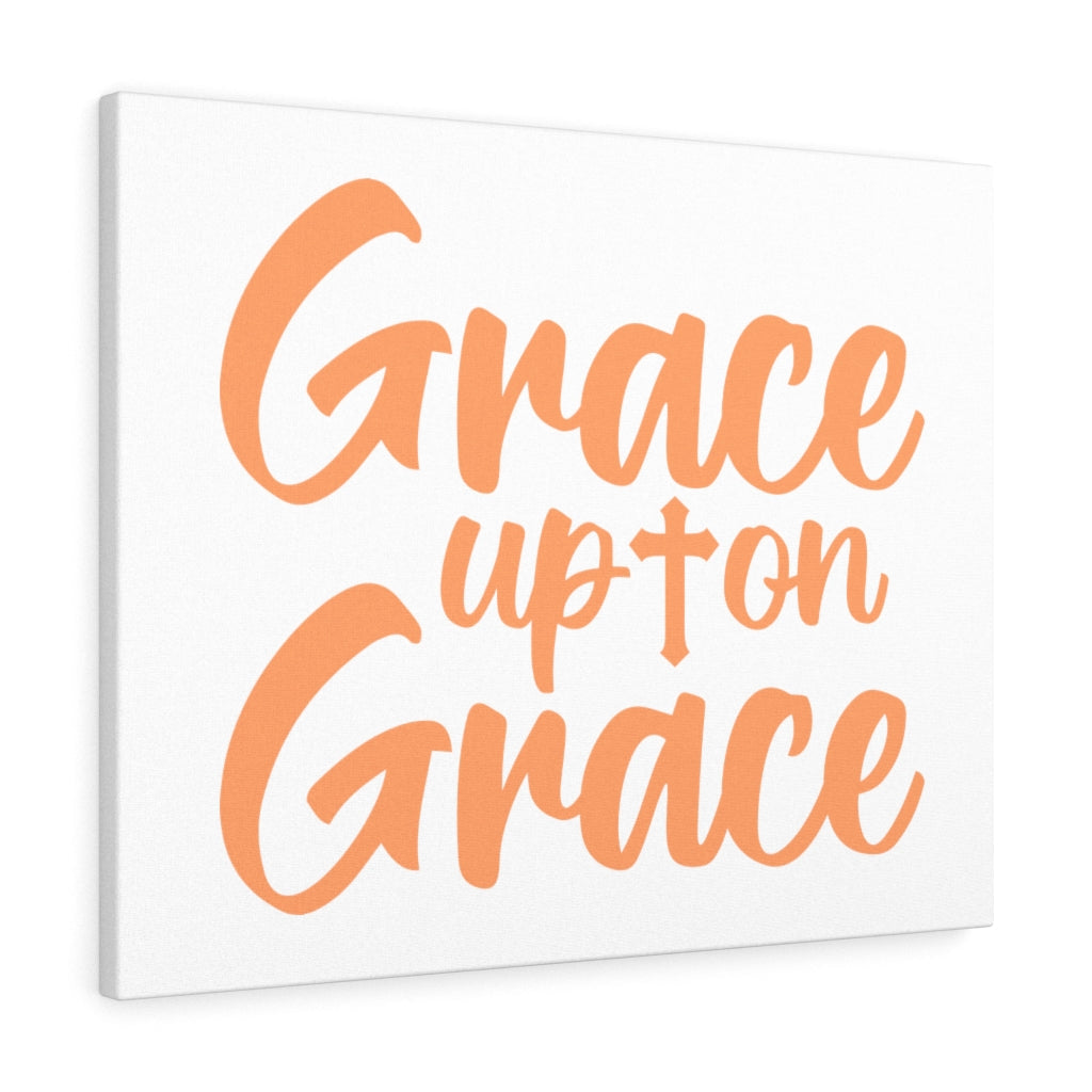 Scripture Walls Grace Upon Grace Cross Bible Verse Canvas Christian Wall Art Ready to Hang Unframed-Express Your Love Gifts