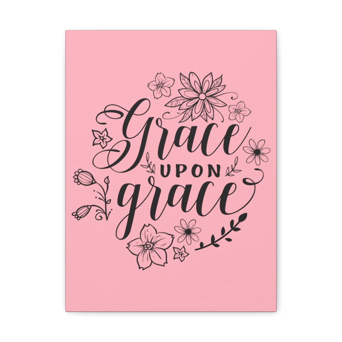 Scripture Walls Grace Upon Grace John 1:16 Pink Christian Wall Art Print Ready to Hang Unframed-Express Your Love Gifts
