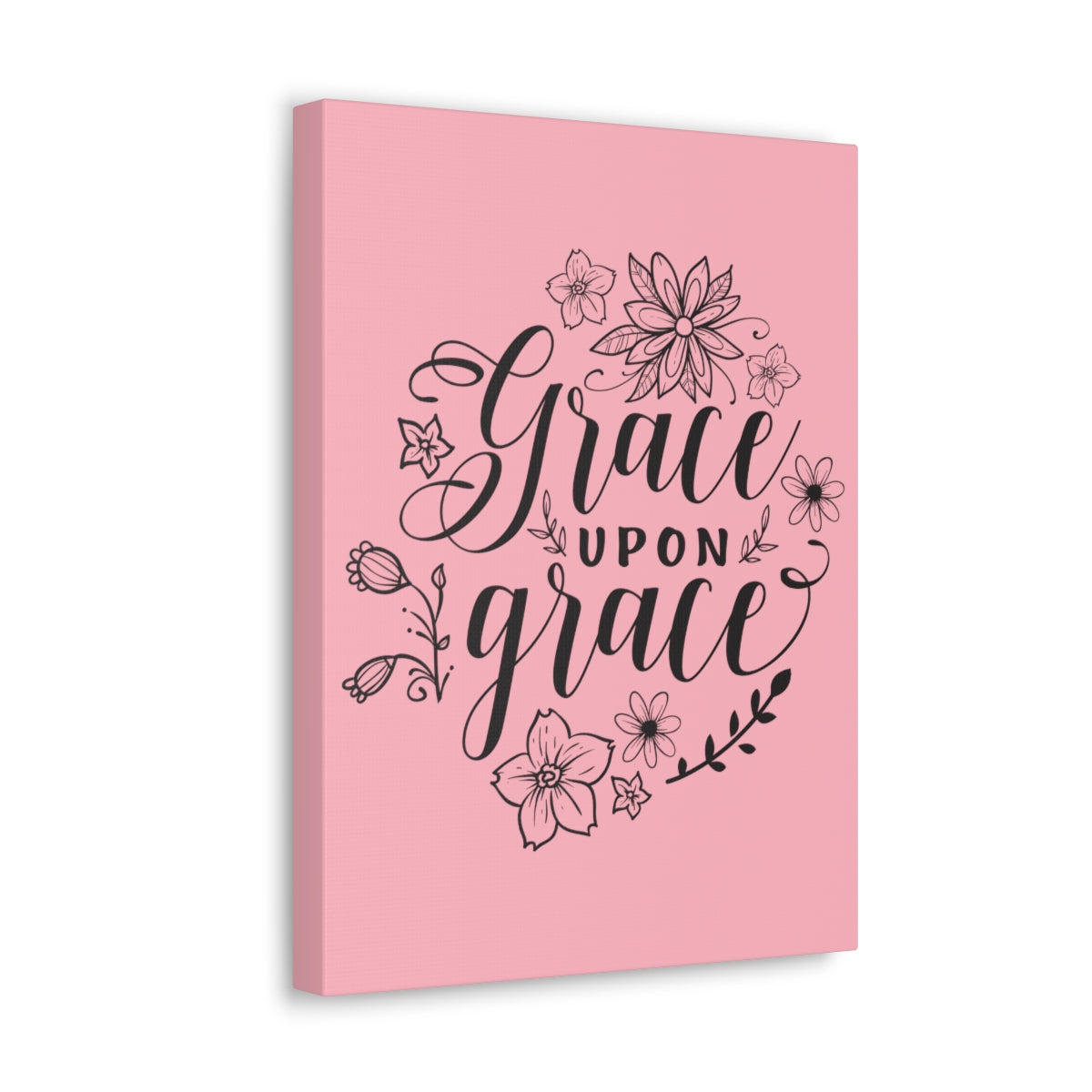 Scripture Walls Grace Upon Grace John 1:16 Pink Christian Wall Art Print Ready to Hang Unframed-Express Your Love Gifts