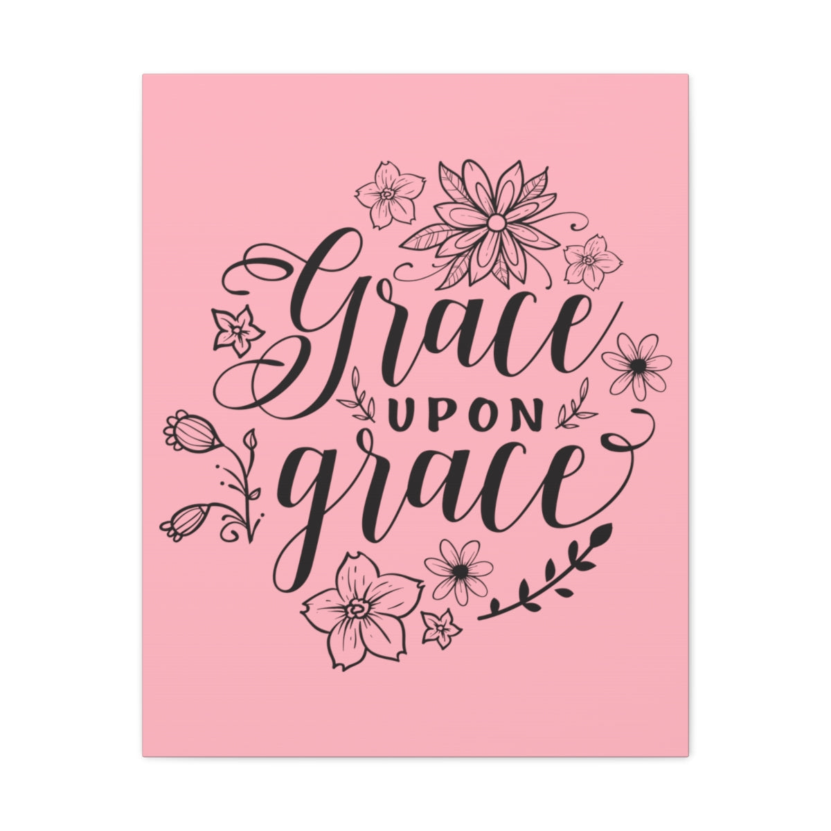 Scripture Walls Grace Upon Grace John 1:16 Pink Christian Wall Art Print Ready to Hang Unframed-Express Your Love Gifts