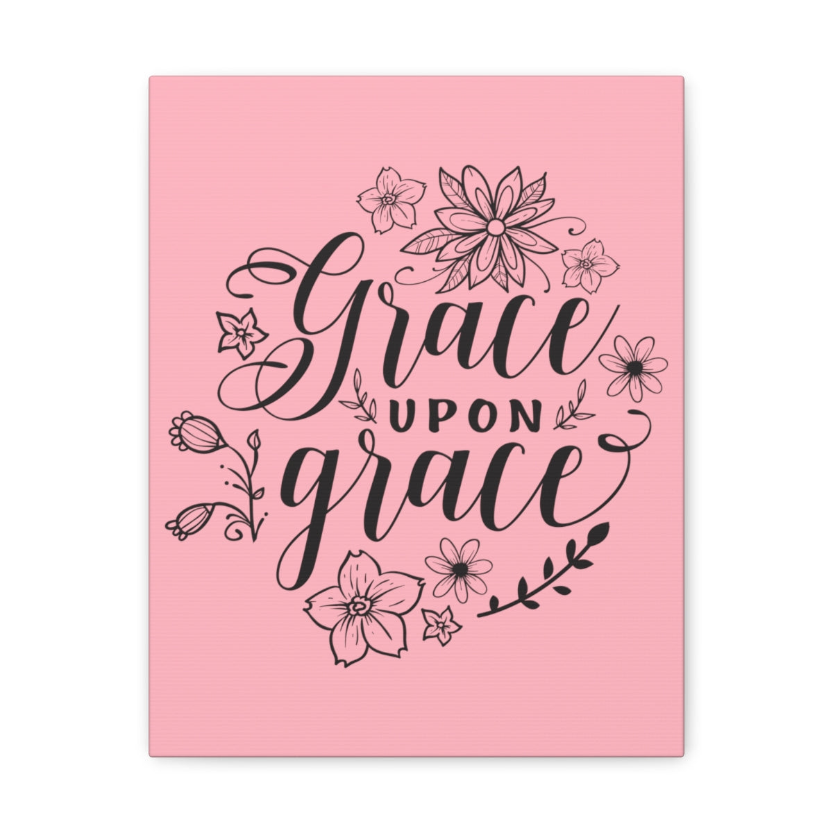 Scripture Walls Grace Upon Grace John 1:16 Pink Christian Wall Art Print Ready to Hang Unframed-Express Your Love Gifts