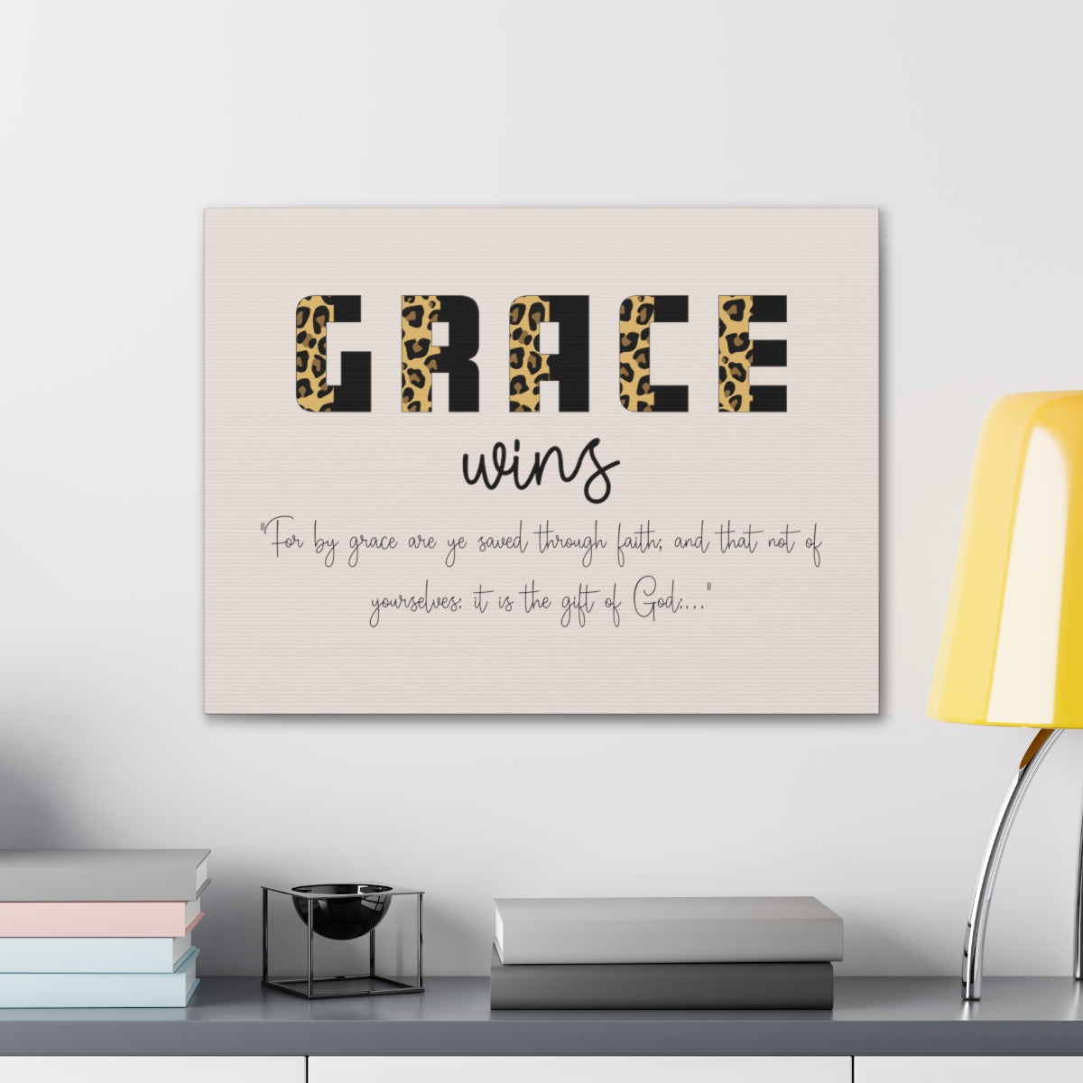 Scripture Walls Grace Wins Cougar 1 Peter 5:10 Bible Canvas Christian Wall Art Ready to Hang Unframed-Express Your Love Gifts