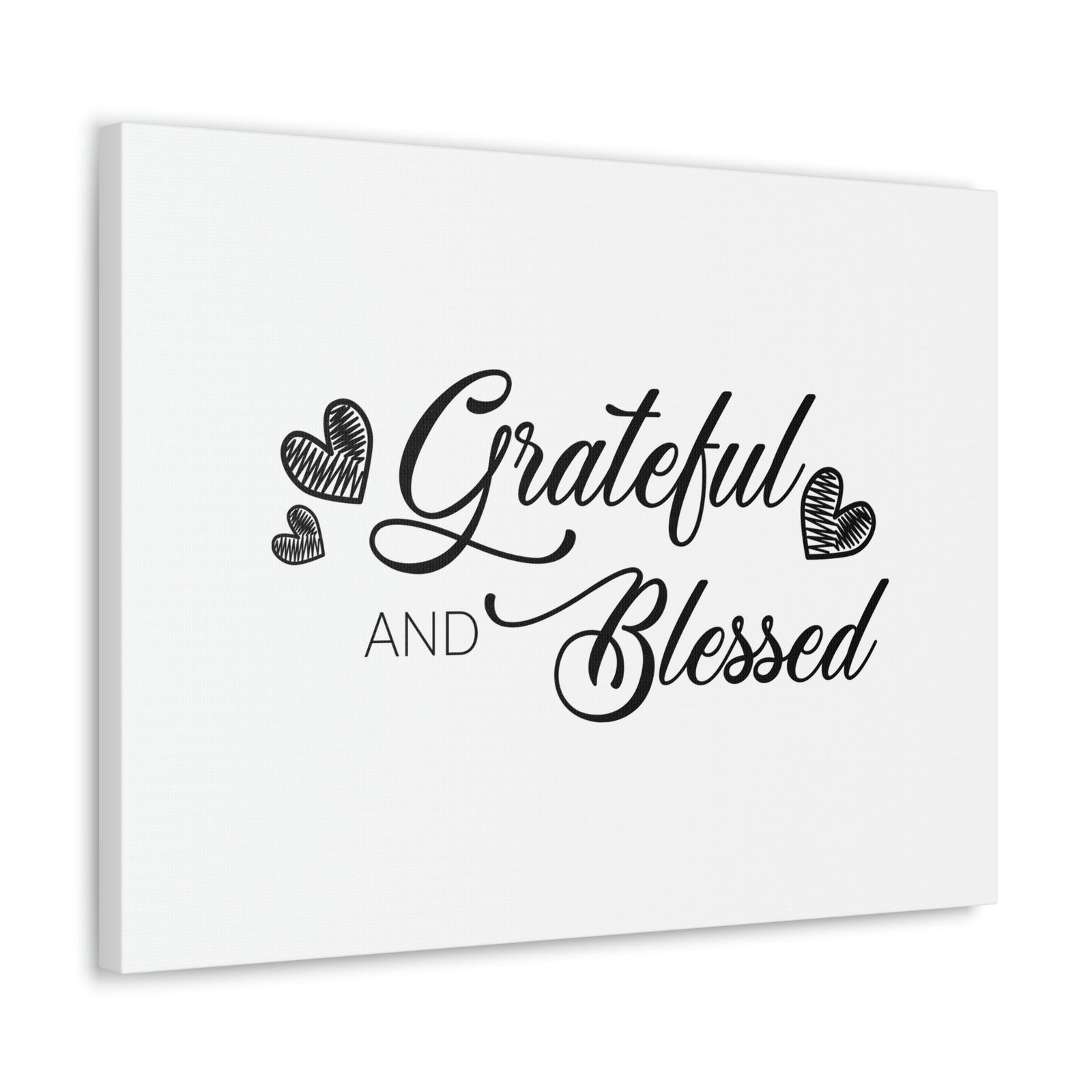 Scripture Walls Grateful And Blessed Hebrews 12:28 Three Hearts Christian Wall Art Bible Verse Print Ready to Hang Unframed-Express Your Love Gifts