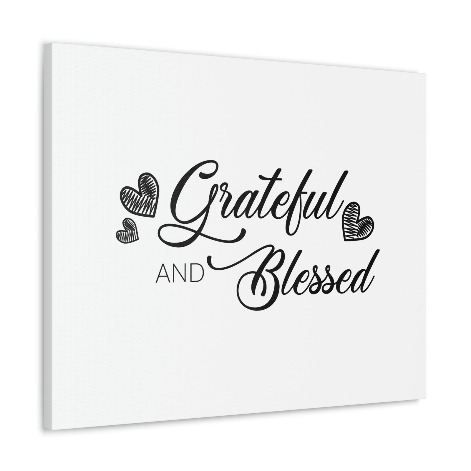 Scripture Walls Grateful And Blessed Hebrews 12:28 Three Hearts Christian Wall Art Bible Verse Print Ready to Hang Unframed-Express Your Love Gifts