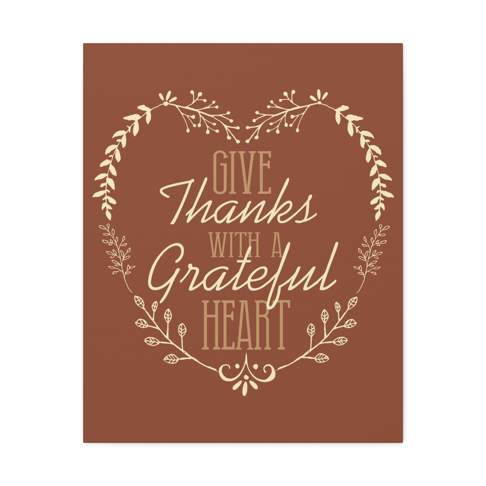 Scripture Walls Grateful Heart 1 Thessalonians 5:18 Red Brown Christian Wall Art Bible Verse Print Ready to Hang Unframed-Express Your Love Gifts