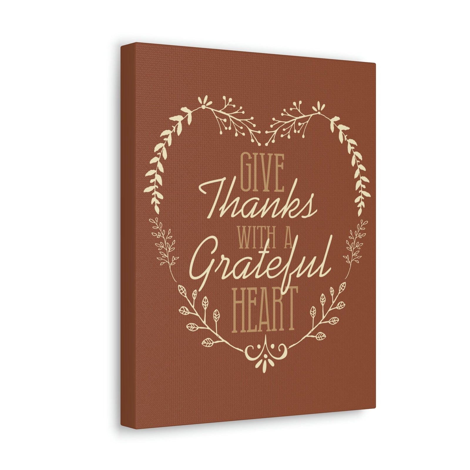 Scripture Walls Grateful Heart 1 Thessalonians 5:18 Red Brown Christian Wall Art Bible Verse Print Ready to Hang Unframed-Express Your Love Gifts