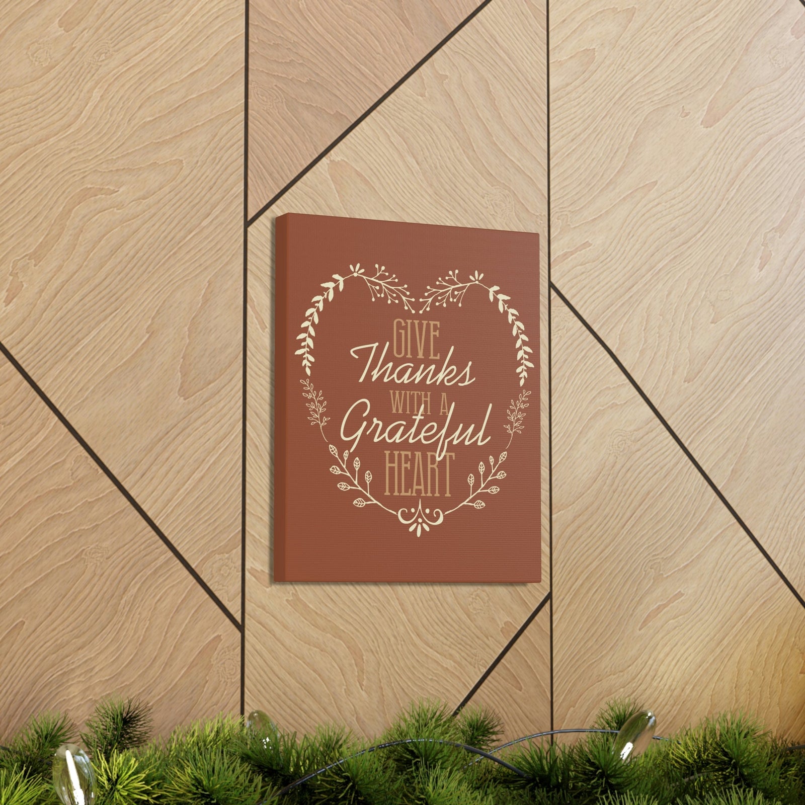 Scripture Walls Grateful Heart 1 Thessalonians 5:18 Red Brown Christian Wall Art Bible Verse Print Ready to Hang Unframed-Express Your Love Gifts