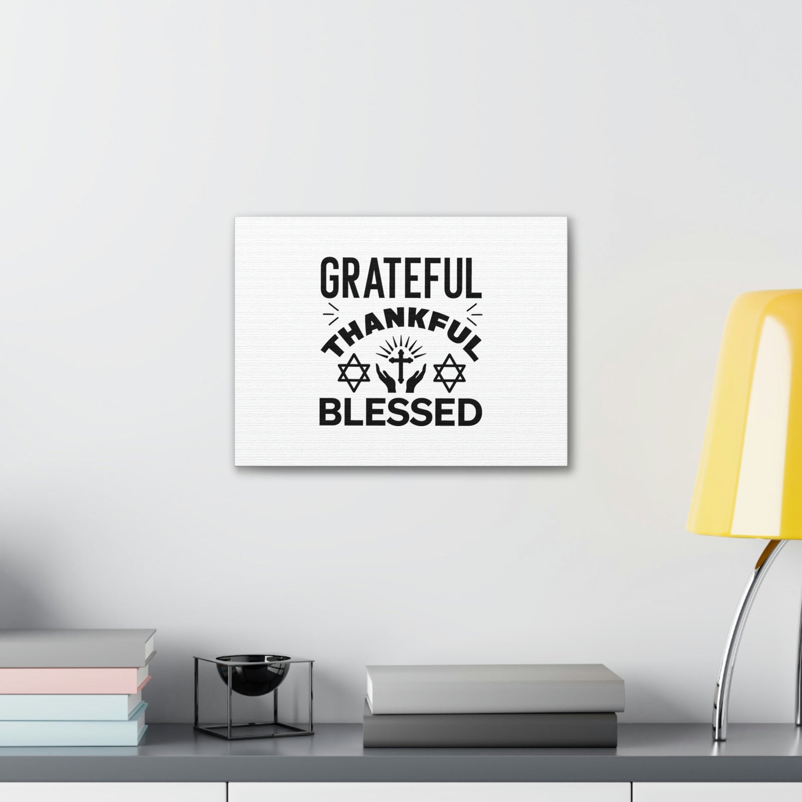 Scripture Walls Grateful, Thankful, Blessed Psalm 107:1 Christian Wall Art Bible Verse Print Ready to Hang Unframed-Express Your Love Gifts