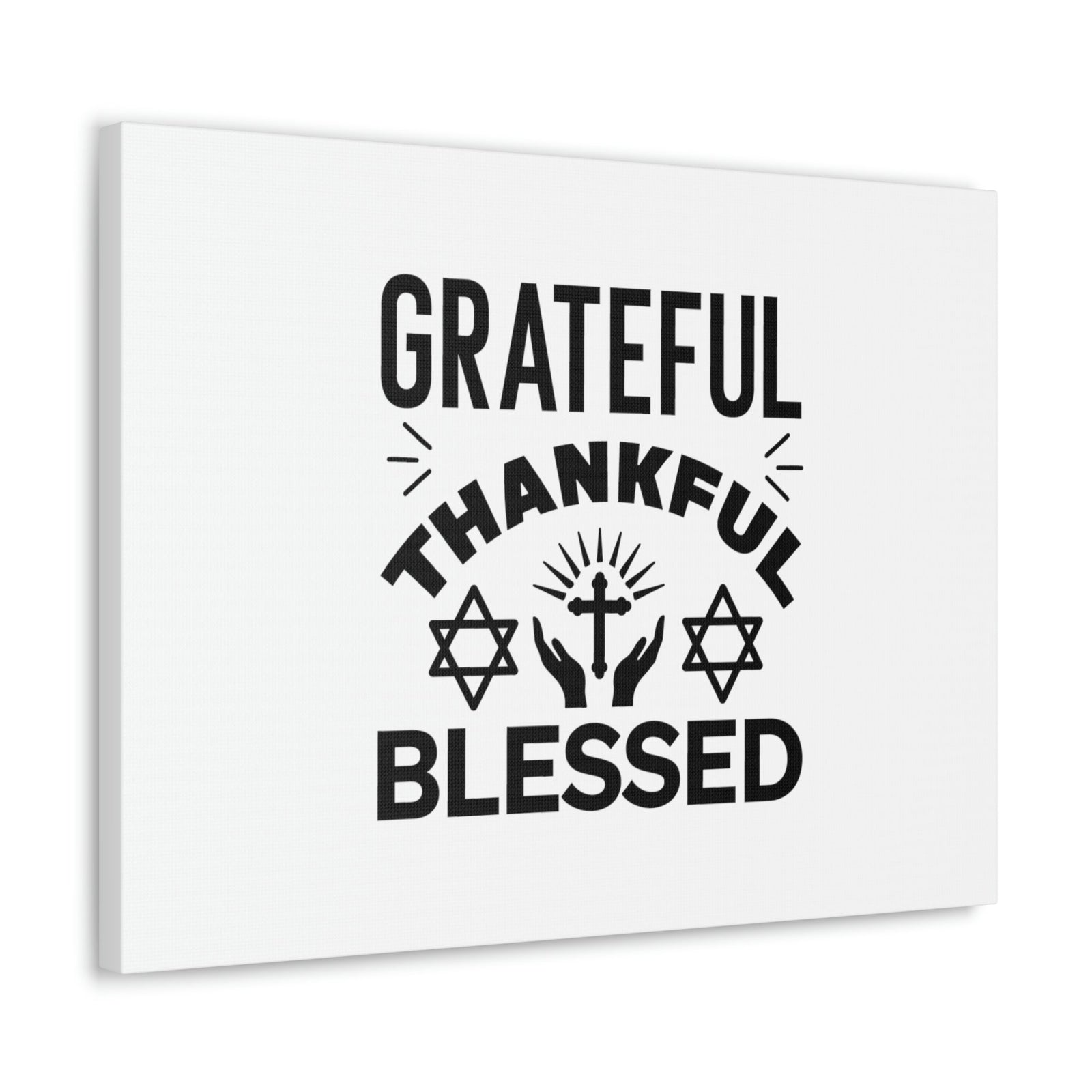 Scripture Walls Grateful, Thankful, Blessed Psalm 107:1 Christian Wall Art Bible Verse Print Ready to Hang Unframed-Express Your Love Gifts