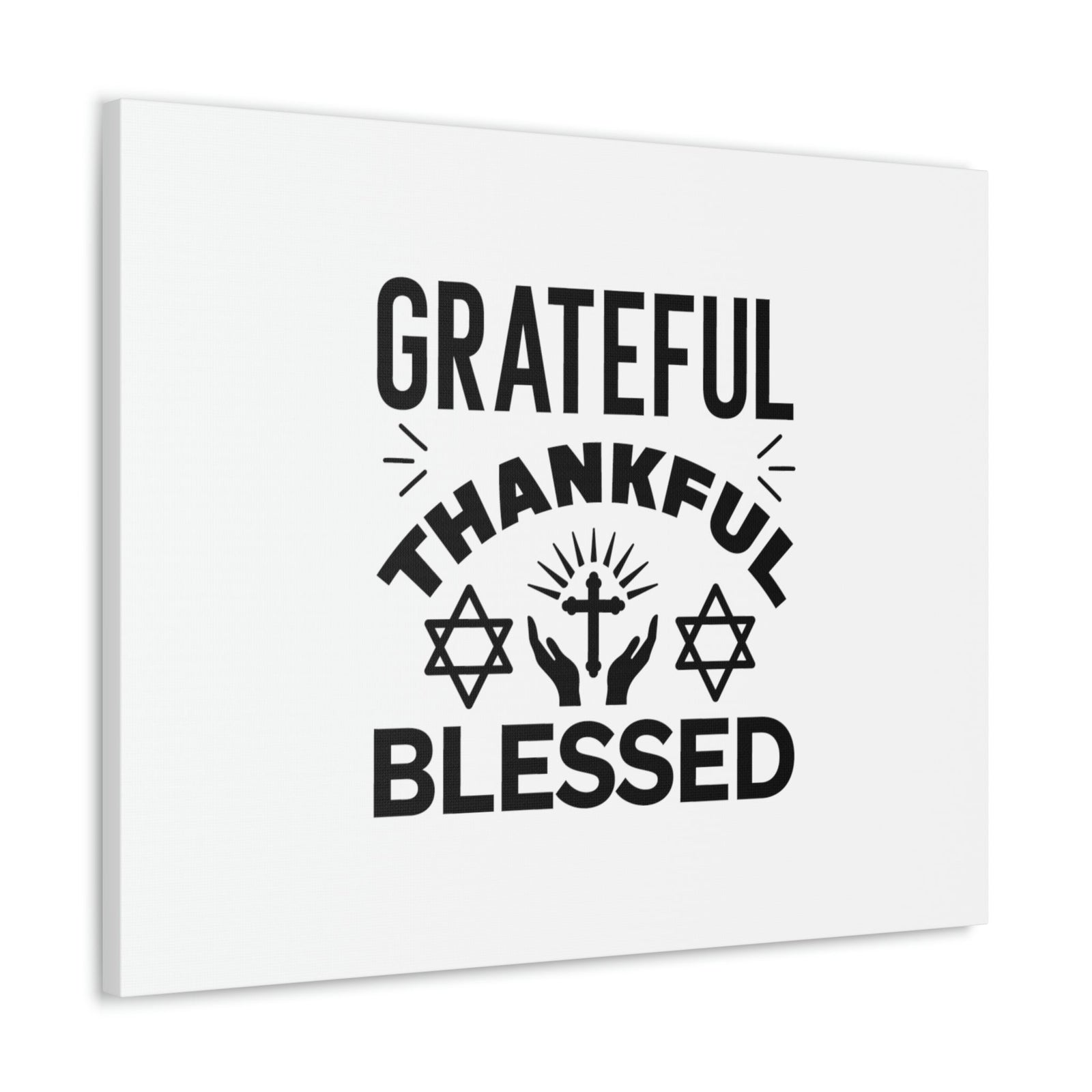 Scripture Walls Grateful, Thankful, Blessed Psalm 107:1 Christian Wall Art Bible Verse Print Ready to Hang Unframed-Express Your Love Gifts