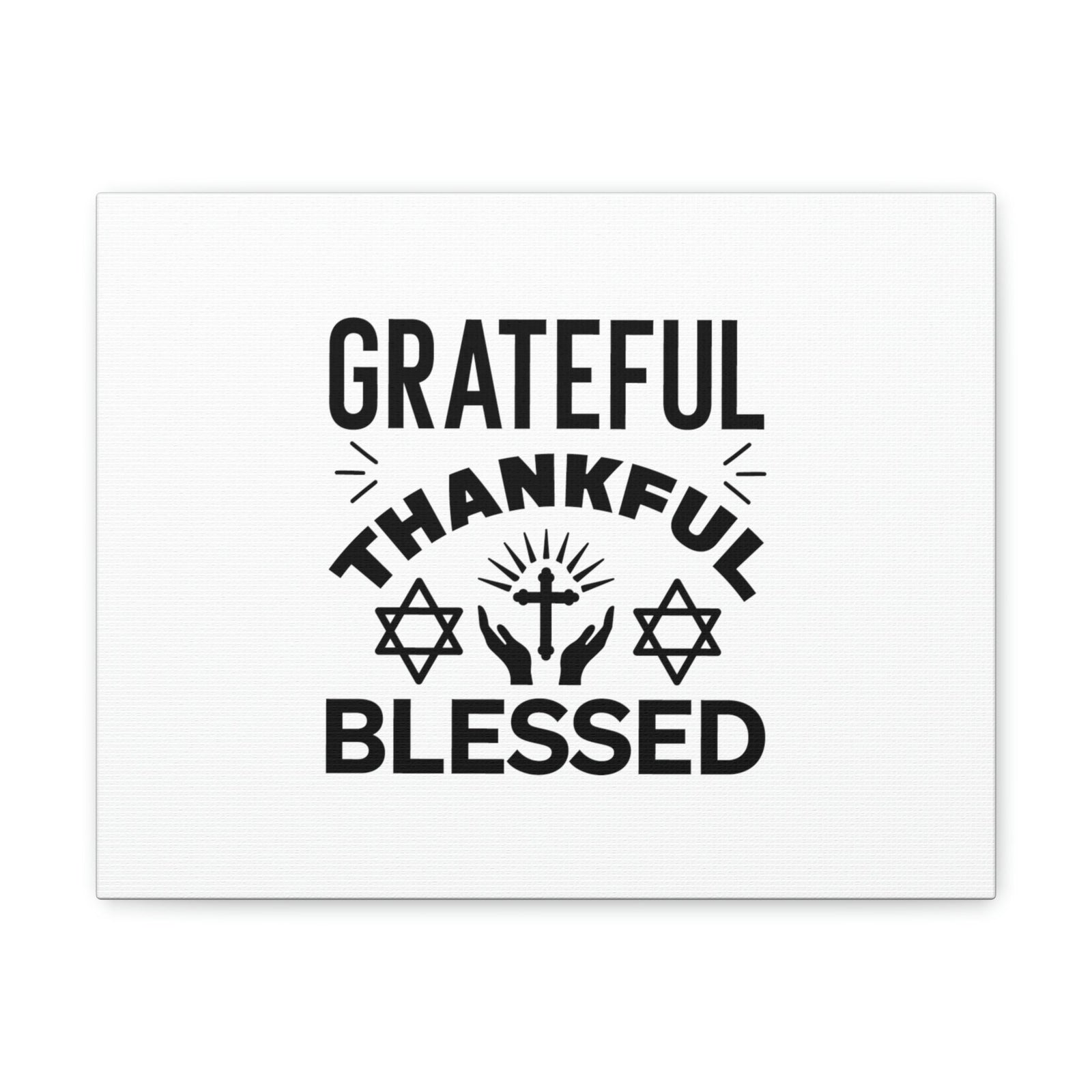 Scripture Walls Grateful, Thankful, Blessed Psalm 107:1 Christian Wall Art Bible Verse Print Ready to Hang Unframed-Express Your Love Gifts