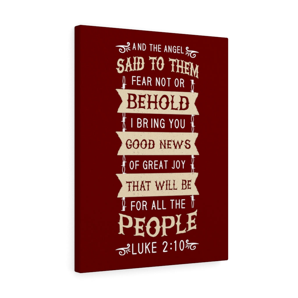 Scripture Walls Great Joy Luke 2:10 Bible Verse Canvas Christian Wall Art Ready to Hang Unframed-Express Your Love Gifts