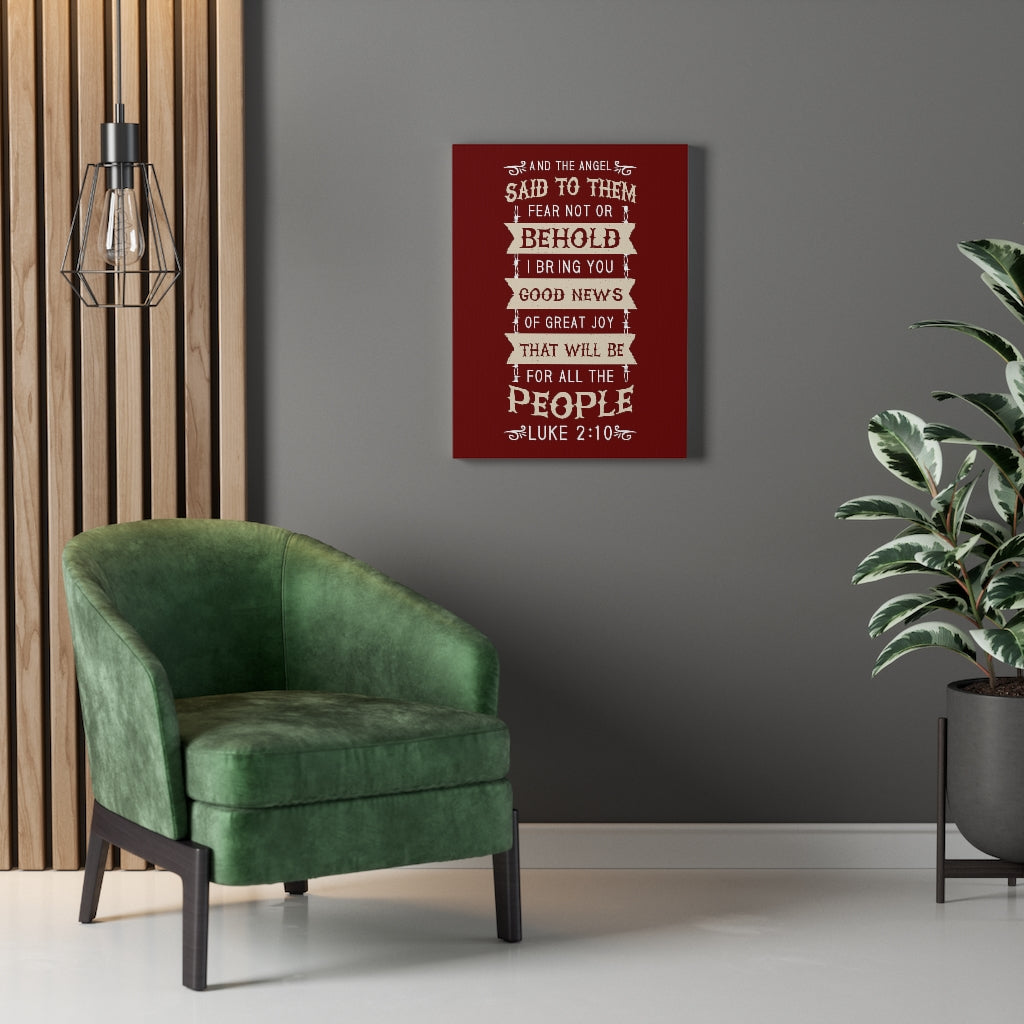 Scripture Walls Great Joy Luke 2:10 Bible Verse Canvas Christian Wall Art Ready to Hang Unframed-Express Your Love Gifts