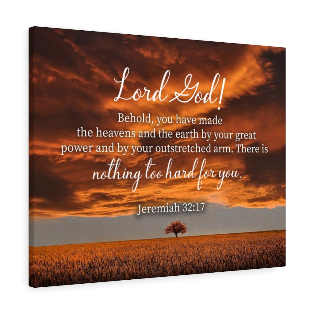 Scripture Walls Great Power Jeremiah 32:17 Bible Verse Canvas Christian Wall Art Ready to Hang Unframed-Express Your Love Gifts