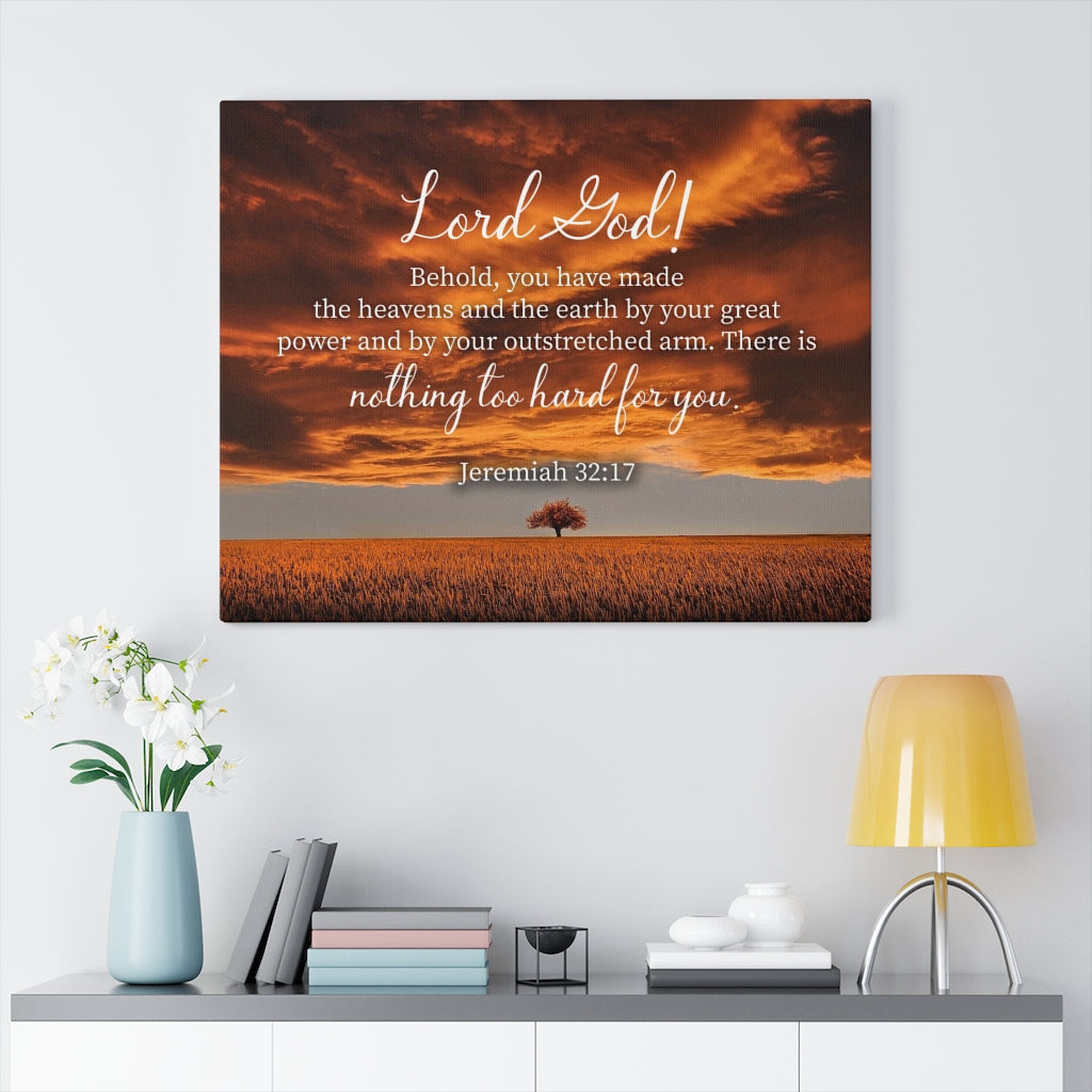 Scripture Walls Great Power Jeremiah 32:17 Bible Verse Canvas Christian Wall Art Ready to Hang Unframed-Express Your Love Gifts