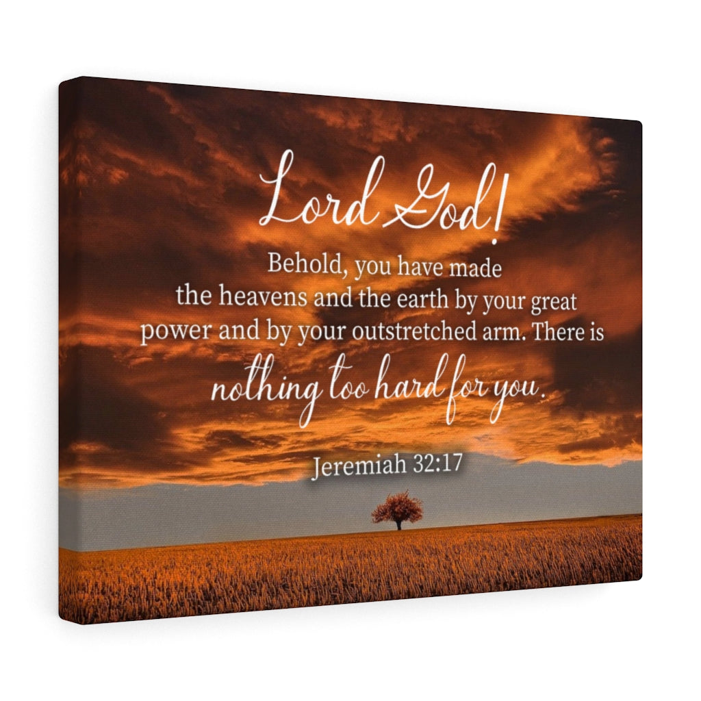 Scripture Walls Great Power Jeremiah 32:17 Bible Verse Canvas Christian Wall Art Ready to Hang Unframed-Express Your Love Gifts