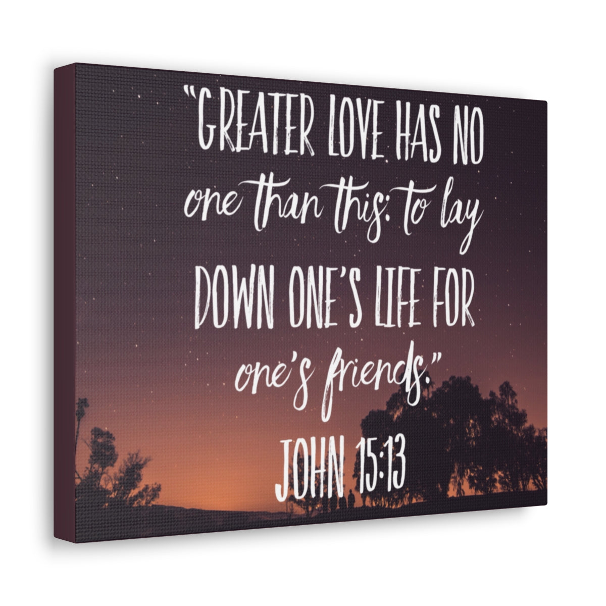 Scripture Walls Greater Love Has John 15:13 Bible Verse Canvas Christian Wall Art Bible Verse Print Ready To Hang Unframed-Express Your Love Gifts