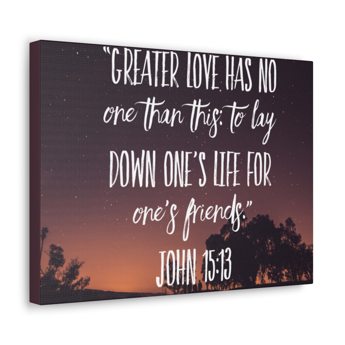 Scripture Walls Greater Love Has John 15:13 Bible Verse Canvas Christian Wall Art Bible Verse Print Ready To Hang Unframed-Express Your Love Gifts