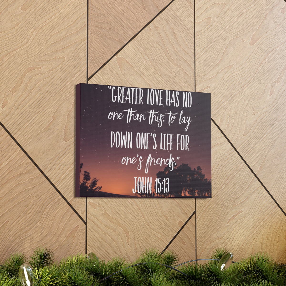 Scripture Walls Greater Love Has John 15:13 Bible Verse Canvas Christian Wall Art Bible Verse Print Ready To Hang Unframed-Express Your Love Gifts