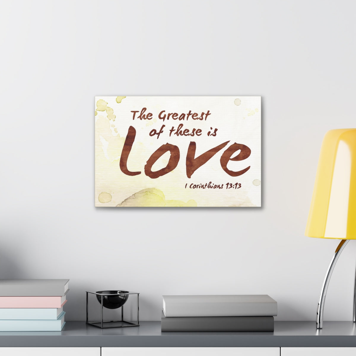 Scripture Walls Greatest Of This Is Love 1 Corinthians 13:13 Bible Verse Canvas Christian Wall Art Ready to Hang Unframed-Express Your Love Gifts