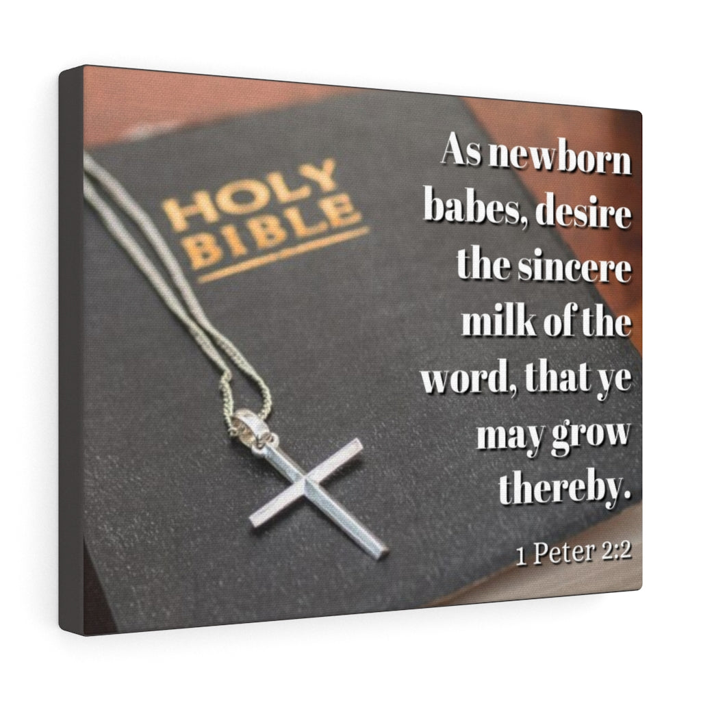 Scripture Walls Grow 1 Peter 2:2 Bible Verse Canvas Christian Wall Art Ready to Hang Unframed-Express Your Love Gifts