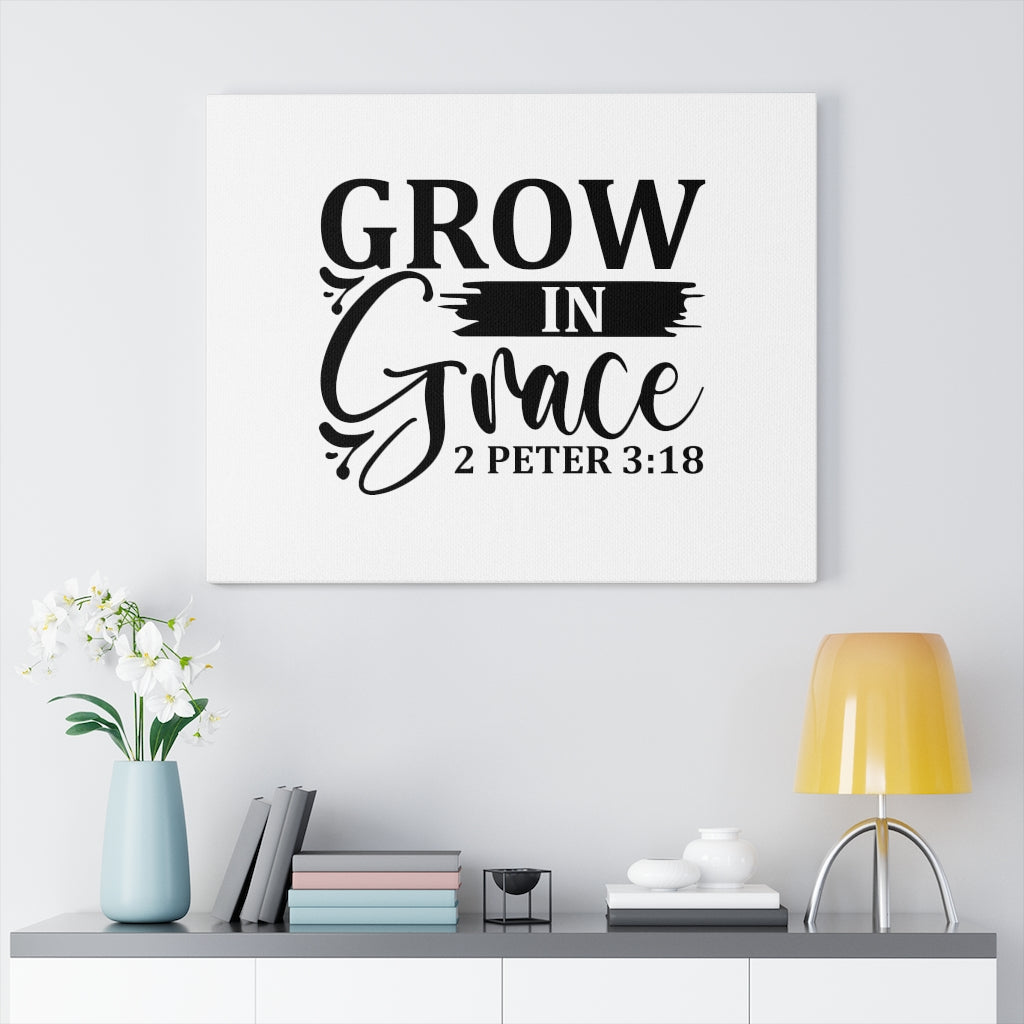 Scripture Walls Grow In Grace 2 Peter 3:18 Bible Verse Canvas Christian Wall Art Ready to Hang Unframed-Express Your Love Gifts