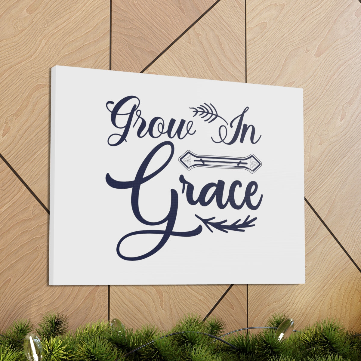 Scripture Walls Grow In Grace 2 Peter 3:18 Cursive Christian Wall Art Bible Verse Print Ready to Hang Unframed-Express Your Love Gifts
