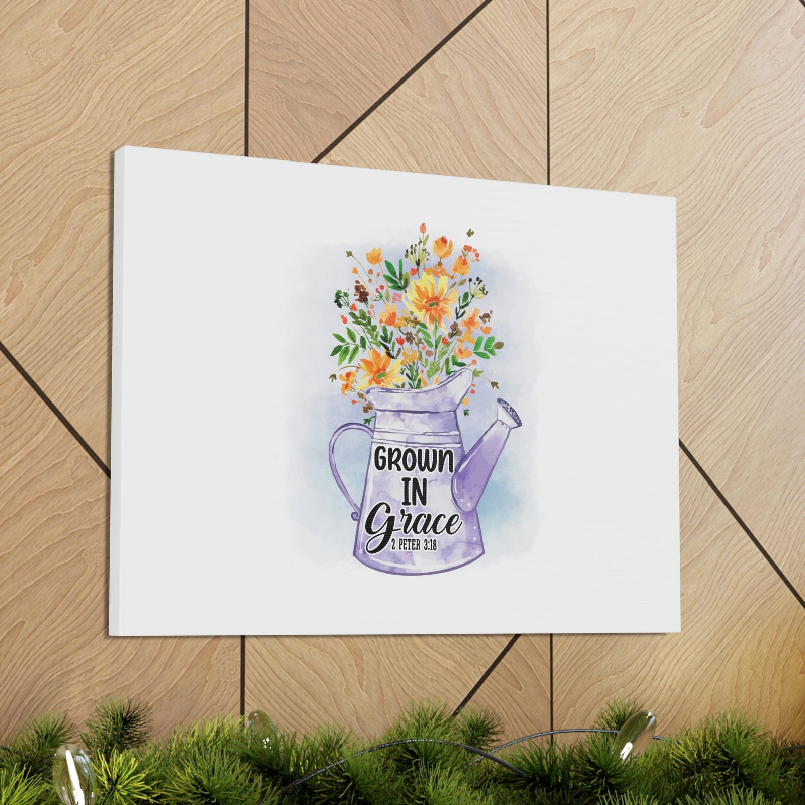 Scripture Walls Grow In Grace 2 Peter 3:18 Flower Christian Wall Art Bible Verse Print Ready to Hang Unframed-Express Your Love Gifts