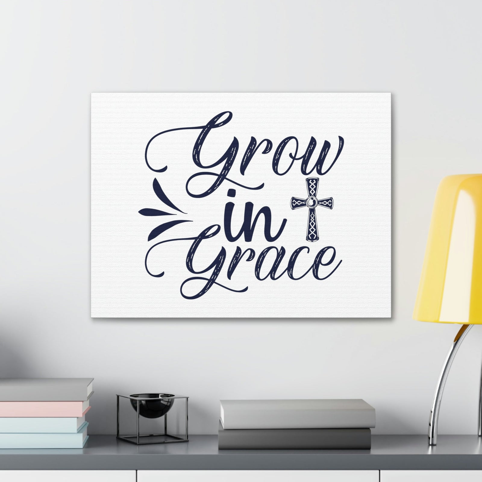 Scripture Walls Grow In Grace 2 Peter 3:18 Ornamental Cross Christian Wall Art Bible Verse Print Ready to Hang Unframed-Express Your Love Gifts