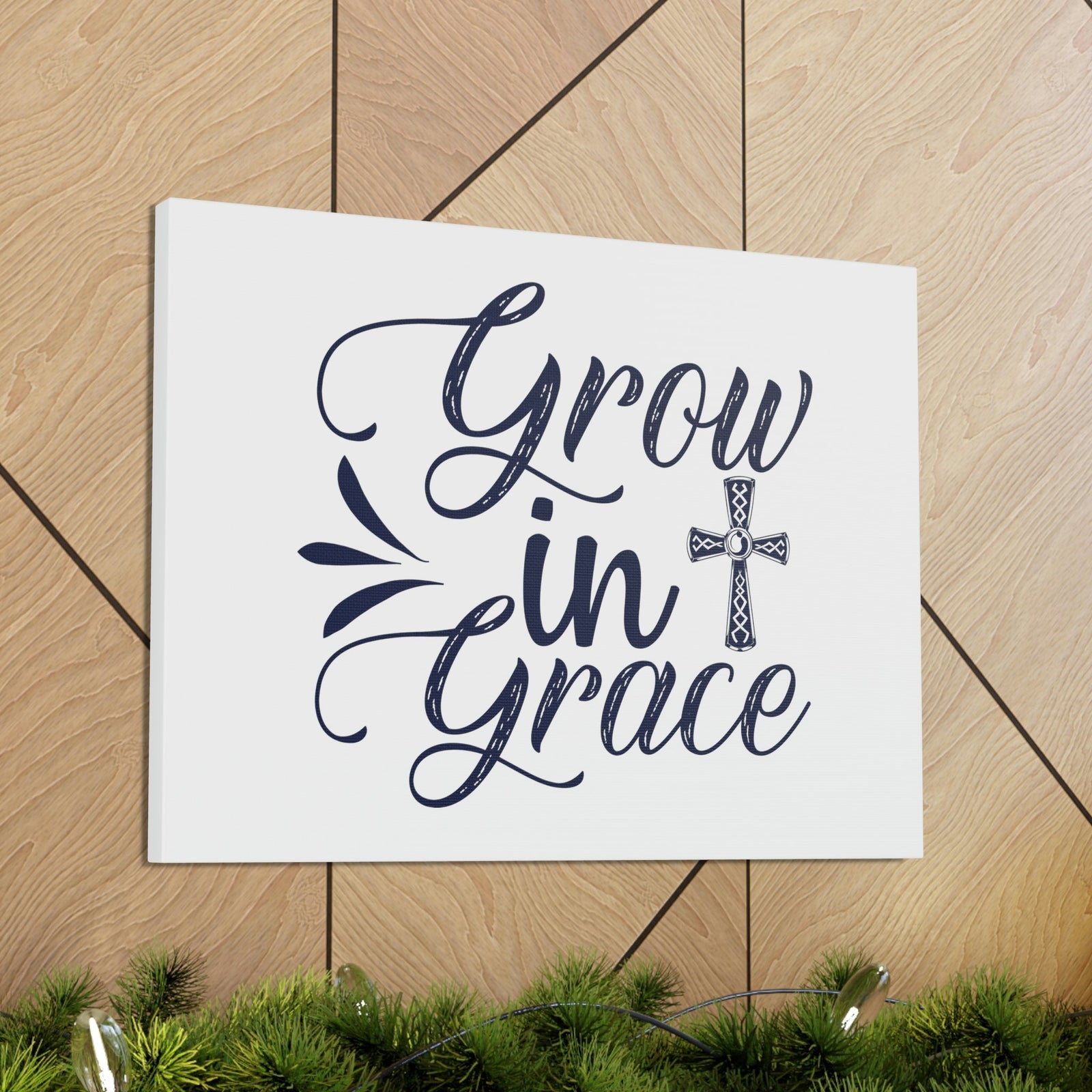 Scripture Walls Grow In Grace 2 Peter 3:18 Ornamental Cross Christian Wall Art Bible Verse Print Ready to Hang Unframed-Express Your Love Gifts