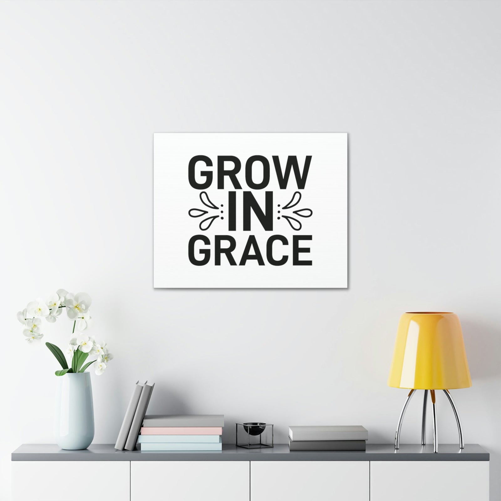 Scripture Walls Grow In Grace 2 Peter 3:18 White Splash Christian Wall Art Bible Verse Print Ready to Hang Unframed-Express Your Love Gifts