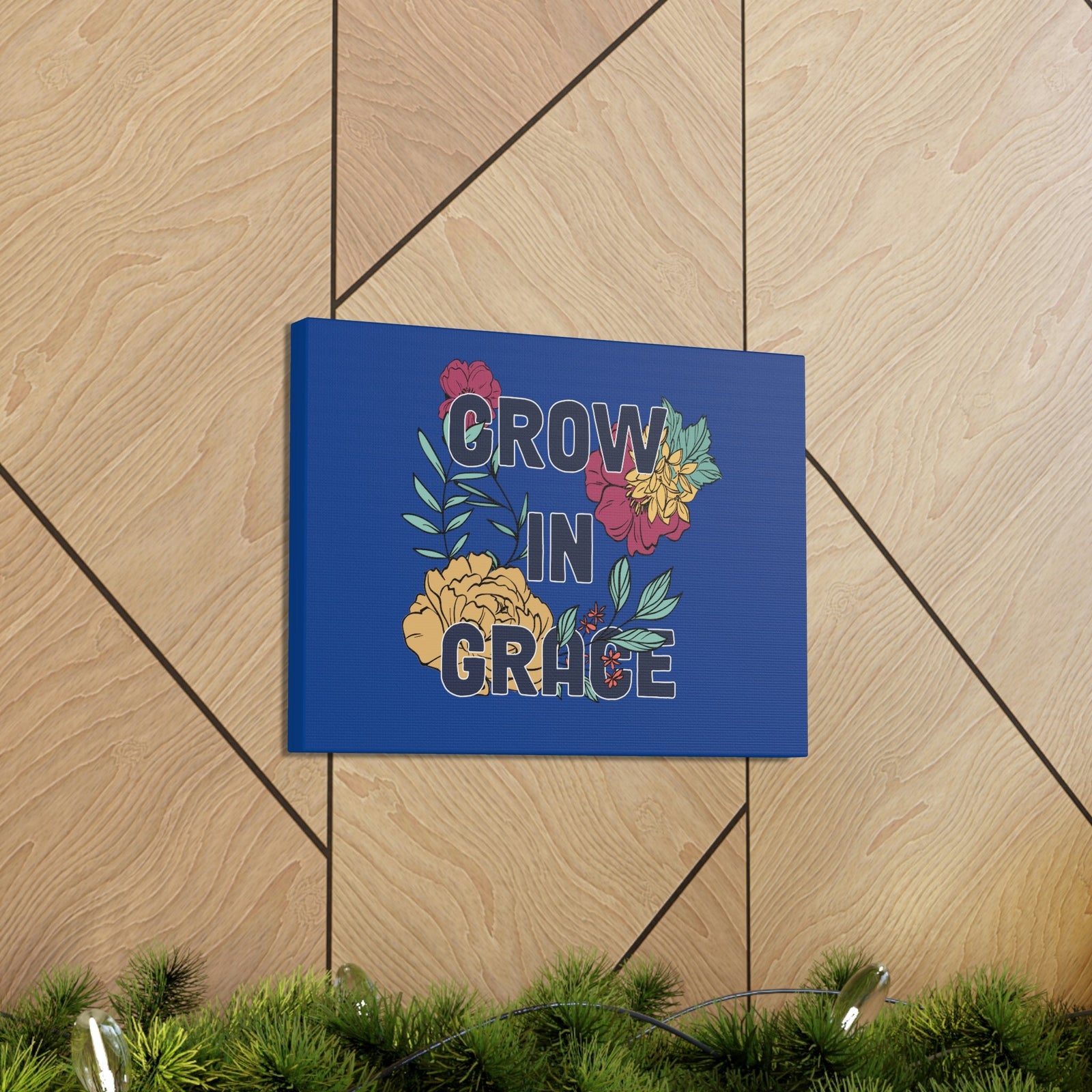 Scripture Walls Grow In Grace 2 Peter 3:18 Yellow Flower Christian Wall Art Bible Verse Print Ready to Hang Unframed-Express Your Love Gifts