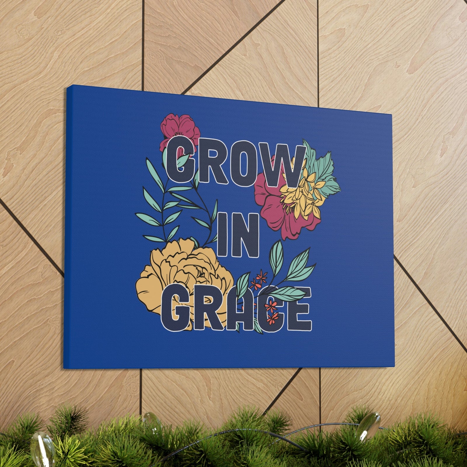 Scripture Walls Grow In Grace 2 Peter 3:18 Yellow Flower Christian Wall Art Bible Verse Print Ready to Hang Unframed-Express Your Love Gifts
