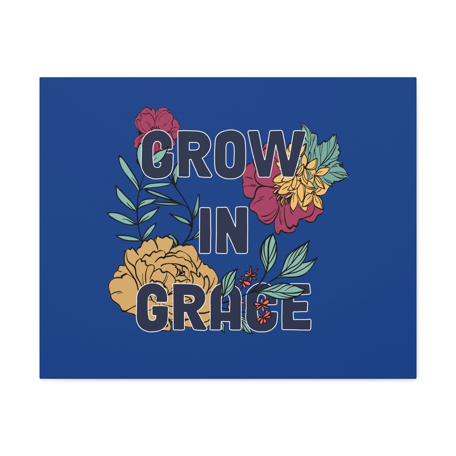 Scripture Walls Grow In Grace 2 Peter 3:18 Yellow Flower Christian Wall Art Bible Verse Print Ready to Hang Unframed-Express Your Love Gifts
