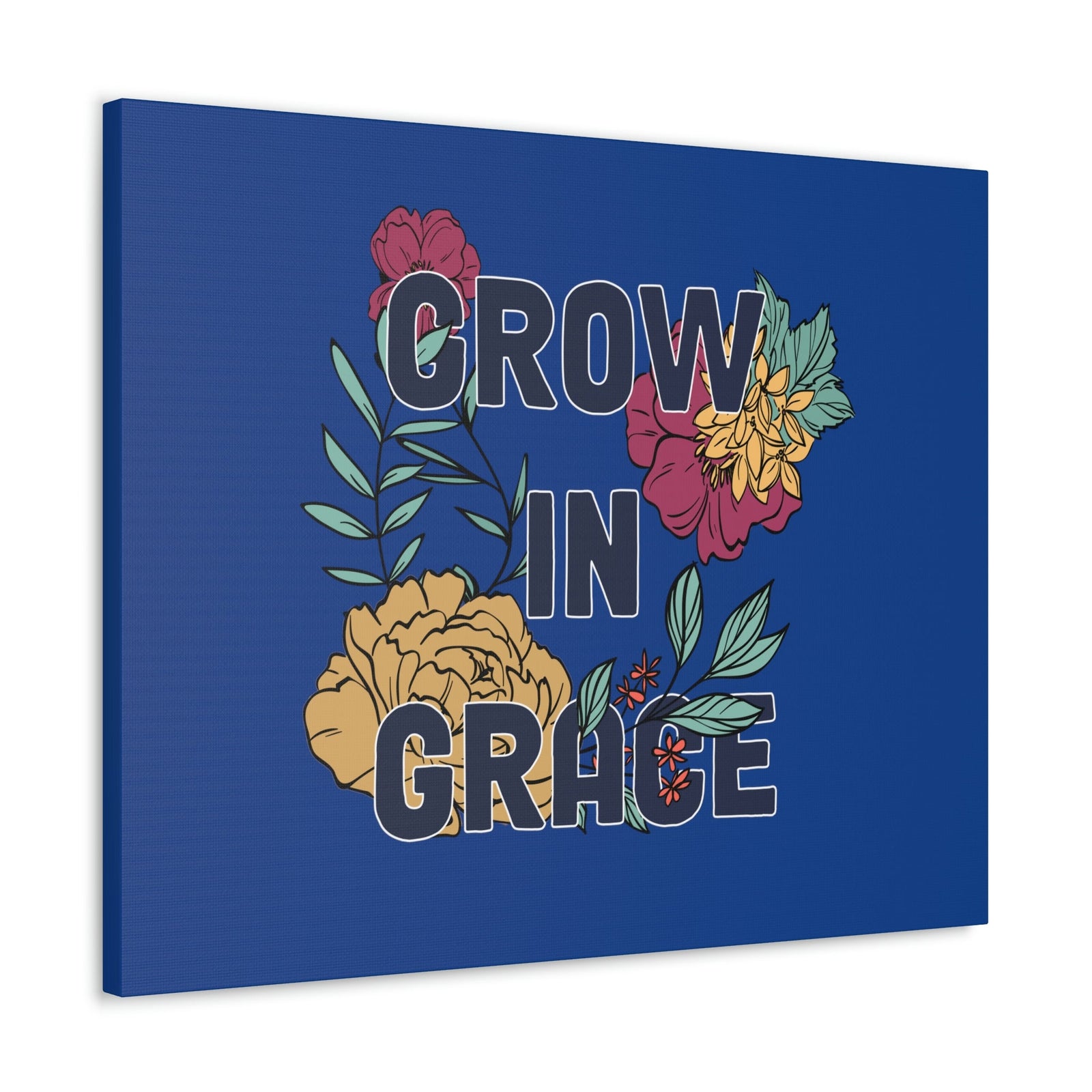 Scripture Walls Grow In Grace 2 Peter 3:18 Yellow Flower Christian Wall Art Bible Verse Print Ready to Hang Unframed-Express Your Love Gifts