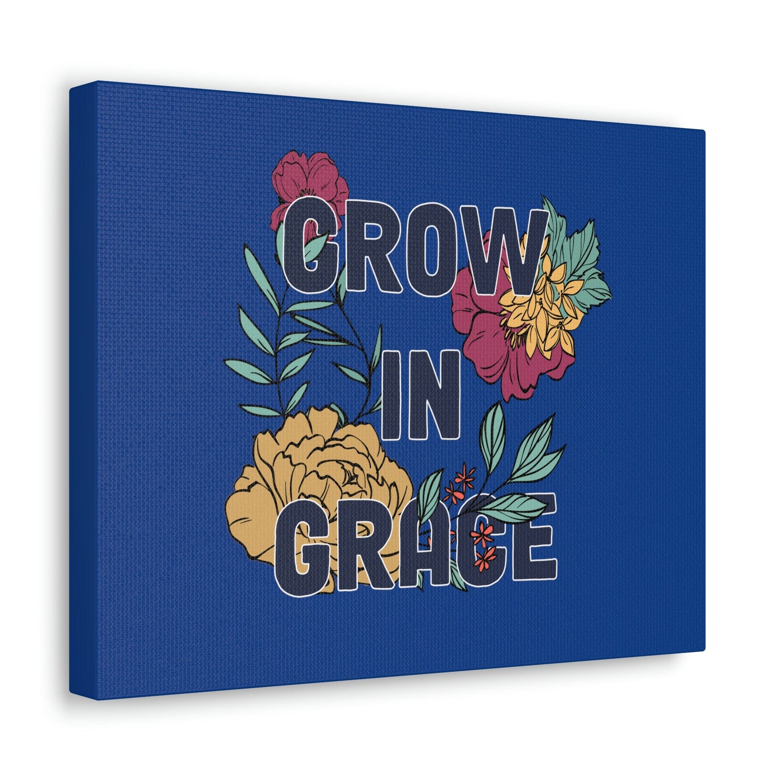 Scripture Walls Grow In Grace 2 Peter 3:18 Yellow Flower Christian Wall Art Bible Verse Print Ready to Hang Unframed-Express Your Love Gifts