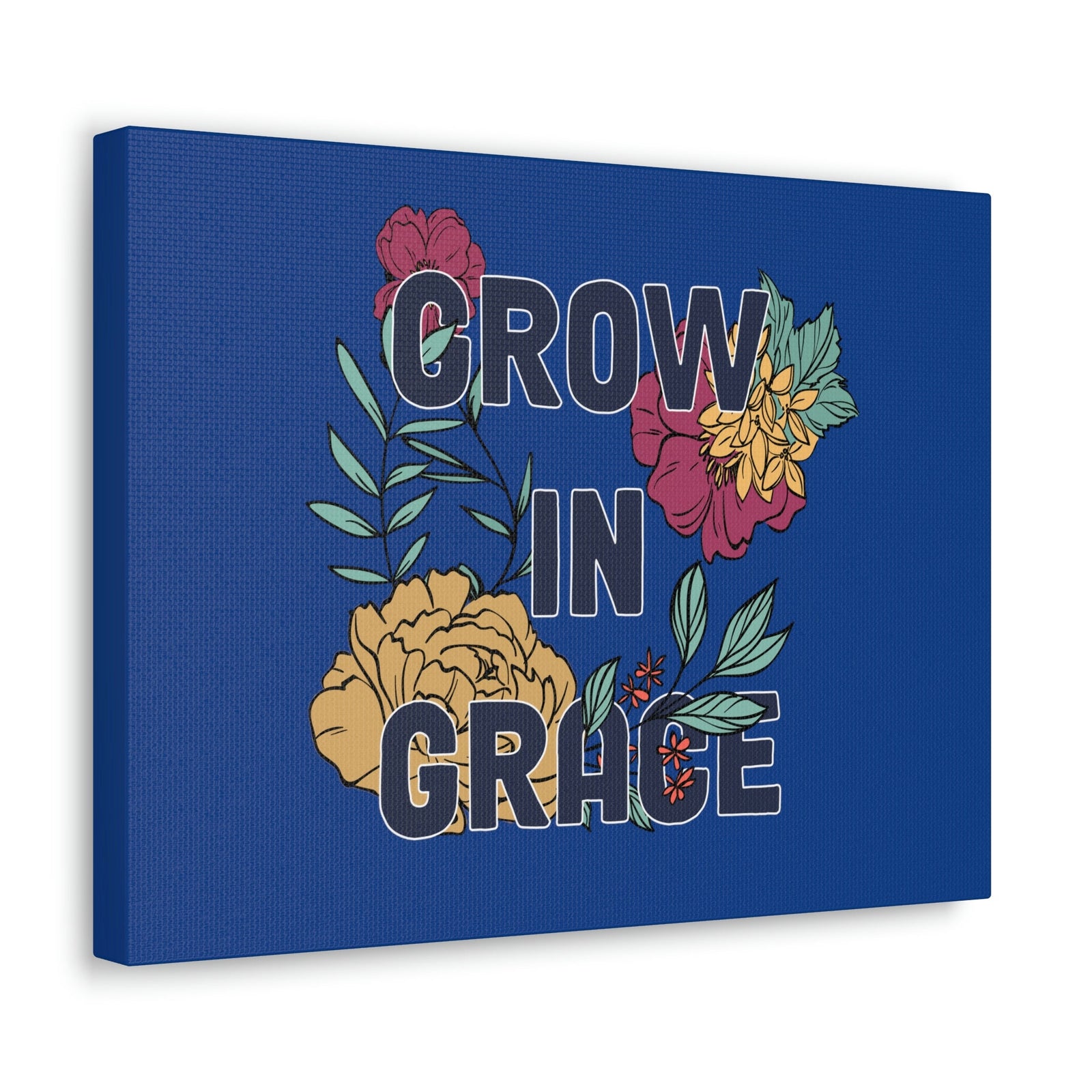 Scripture Walls Grow In Grace 2 Peter 3:18 Yellow Flower Christian Wall Art Bible Verse Print Ready to Hang Unframed-Express Your Love Gifts