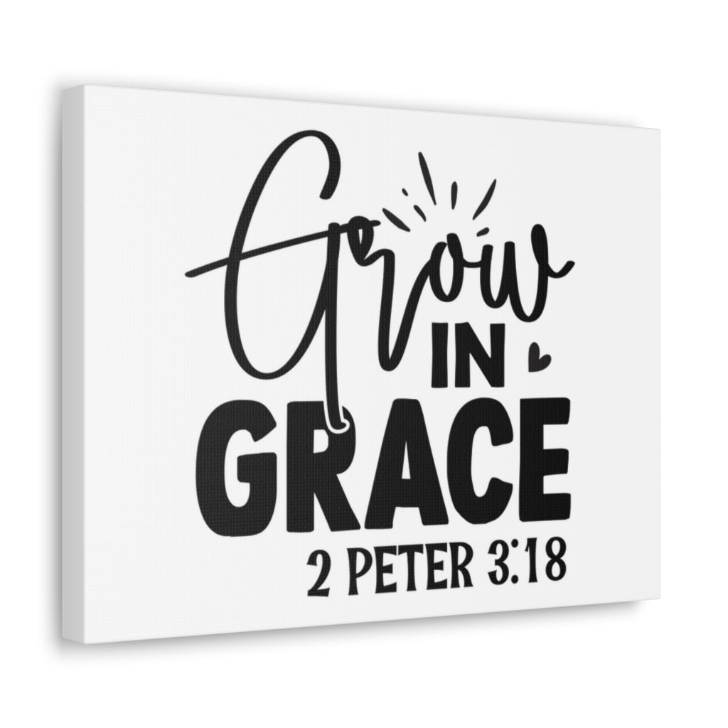 Scripture Walls Grow In Grace Heart 2 Peter 3:18 Bible Verse Canvas Christian Wall Art Ready To Hang Unframed-Express Your Love Gifts
