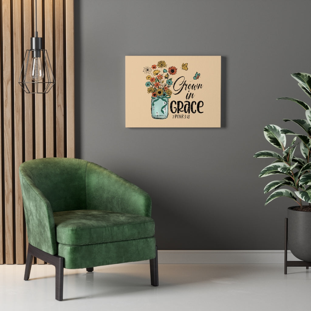 Scripture Walls Grown In Grace 2 Peter 3:18 Bible Verse Canvas Christian Wall Art Ready to Hang Unframed-Express Your Love Gifts