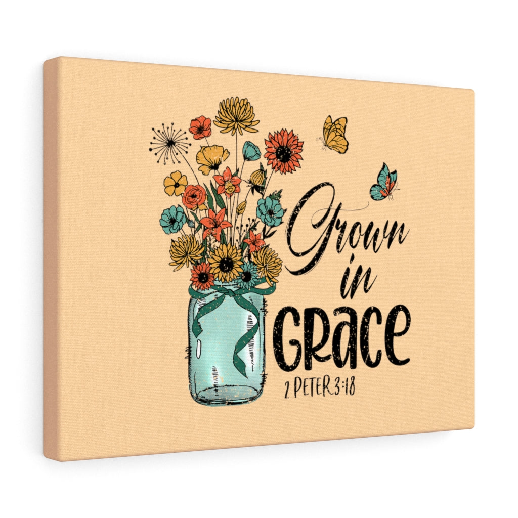 Scripture Walls Grown In Grace 2 Peter 3:18 Bible Verse Canvas Christian Wall Art Ready to Hang Unframed-Express Your Love Gifts