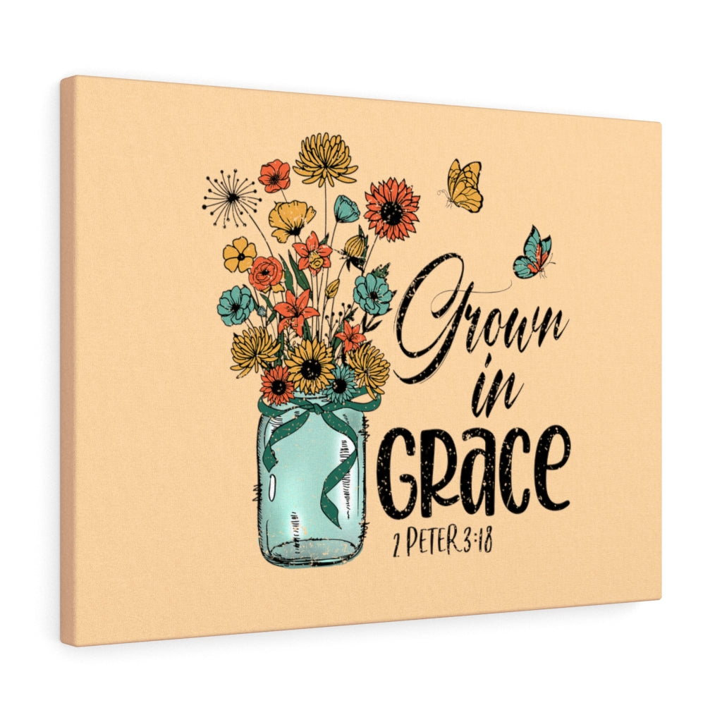 Scripture Walls Grown In Grace 2 Peter 3:18 Bible Verse Canvas Christian Wall Art Ready to Hang Unframed-Express Your Love Gifts
