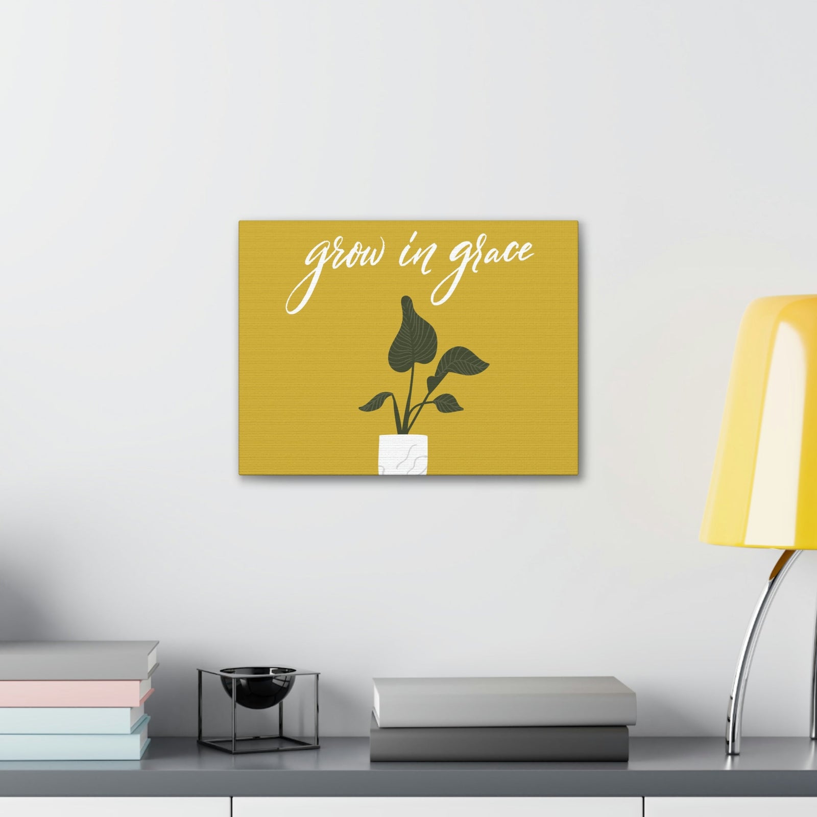 Scripture Walls Grown In Grace 2 Peter 3:18 Yellow Christian Wall Art Bible Verse Print Ready to Hang Unframed-Express Your Love Gifts