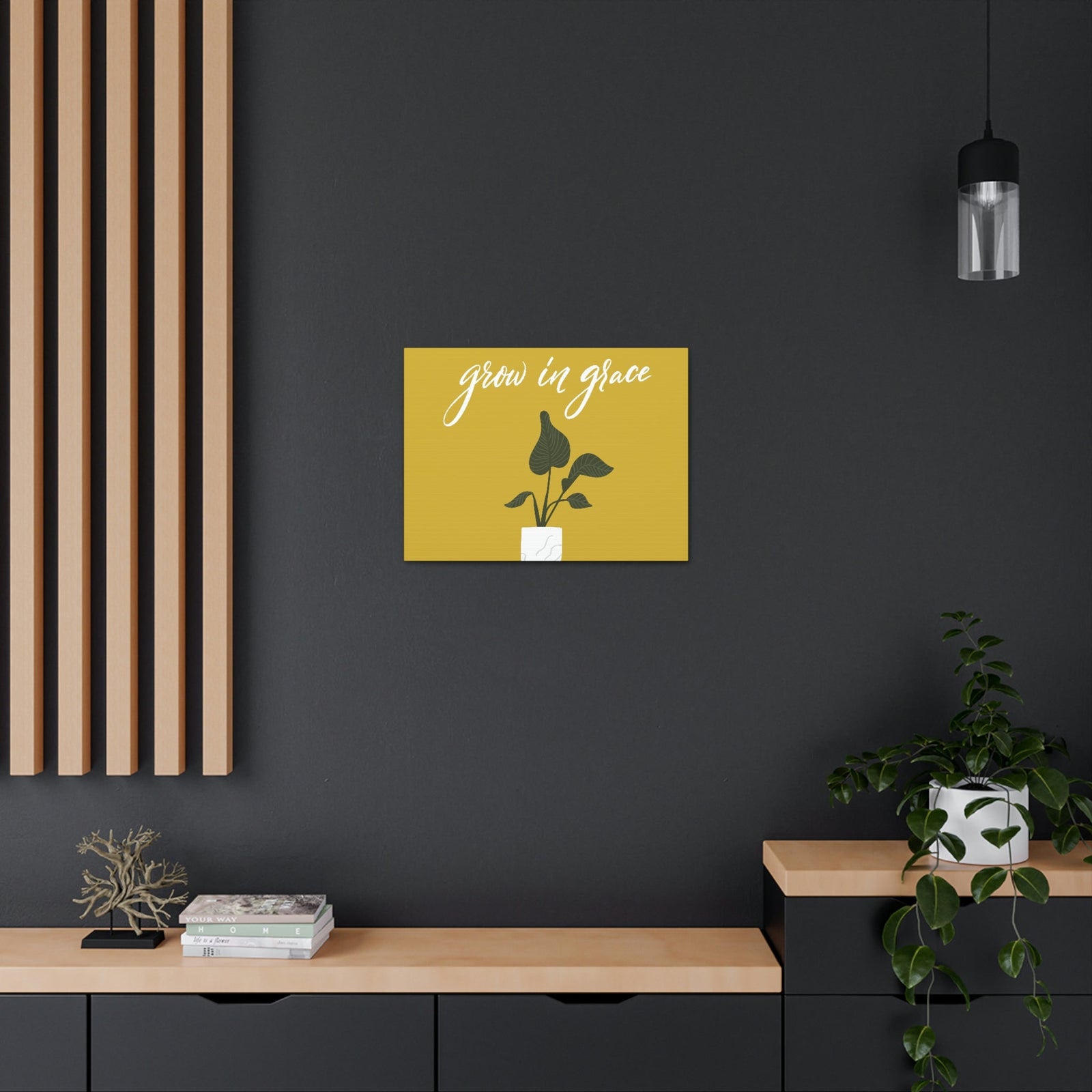 Scripture Walls Grown In Grace 2 Peter 3:18 Yellow Christian Wall Art Bible Verse Print Ready to Hang Unframed-Express Your Love Gifts