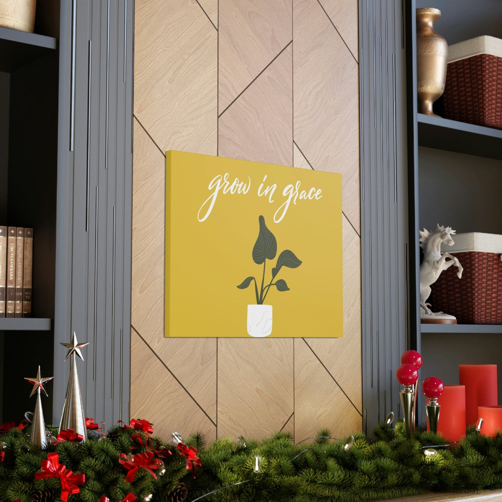 Scripture Walls Grown In Grace 2 Peter 3:18 Yellow Christian Wall Art Bible Verse Print Ready to Hang Unframed-Express Your Love Gifts