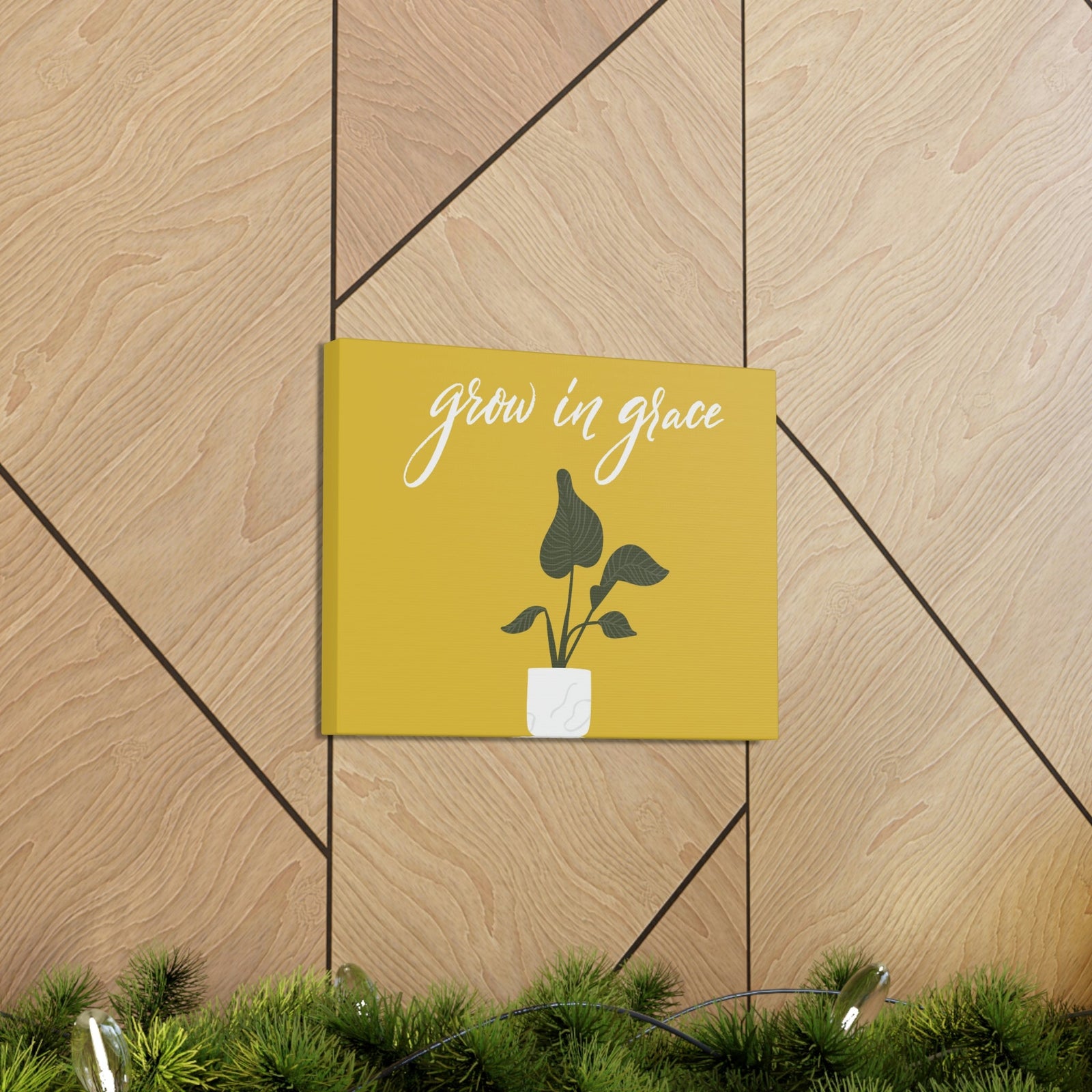 Scripture Walls Grown In Grace 2 Peter 3:18 Yellow Christian Wall Art Bible Verse Print Ready to Hang Unframed-Express Your Love Gifts